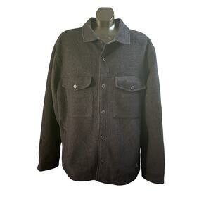 REI Co-op Wool Blend Shirt Jacket Men’s XL Black Button Front Outdoor Shacket